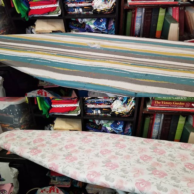 CreatedByAxe's tweet photo. Out with the old in with the new. 
Had the frist iron cover for 12 years since my husband and I got married. 
It was time for a new one as life is changing once again. 
#sewing 
#getcreative 
#Artist https://t.co/5YkeM4ttoq https://t.co/onpN29JWG1