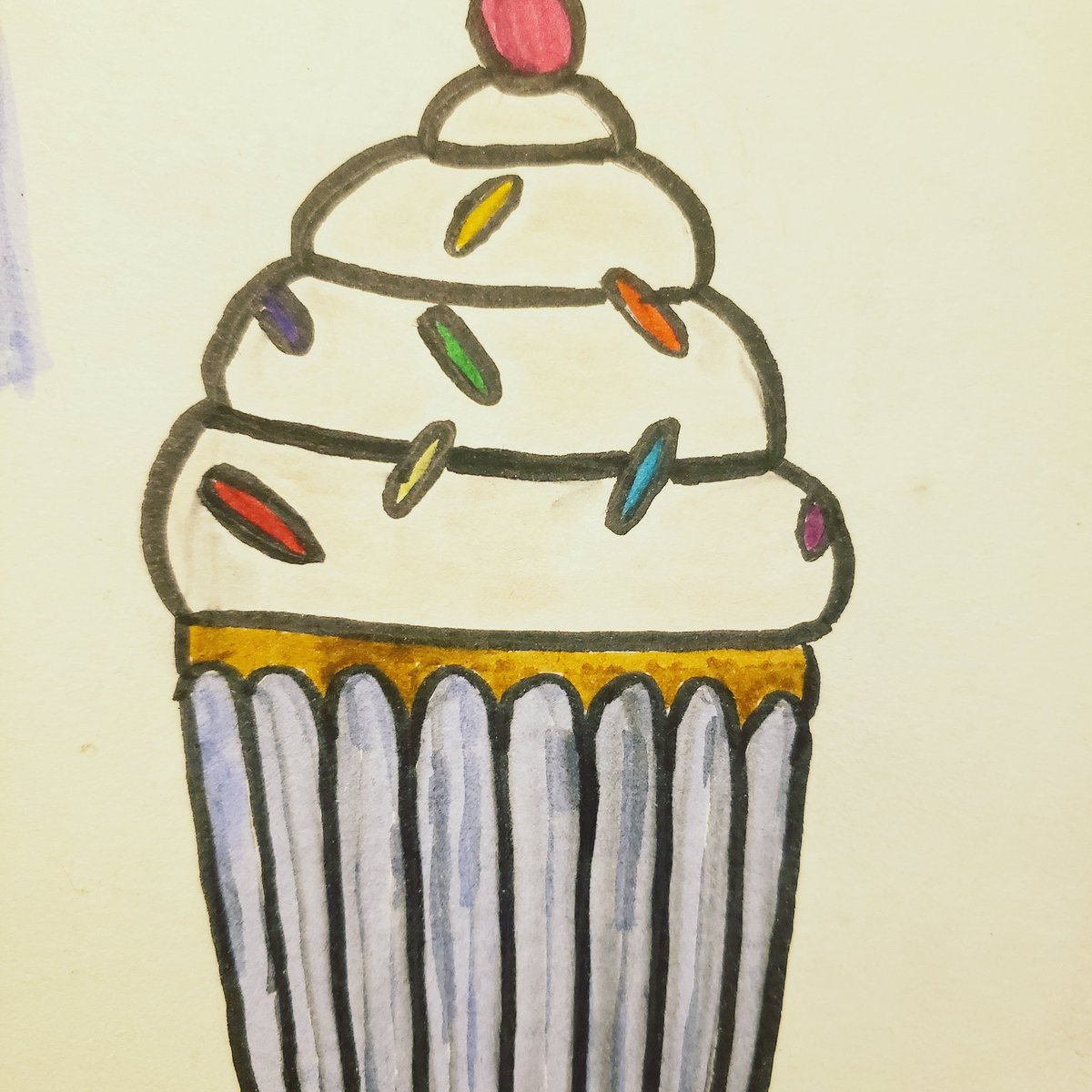 And the last #ocsbDailyDoodle challenge for #ocsbArtsMonth is the cupcake! Thanks, Medha, for this beauty. <a href="/ImmaculataOCSB/">Immaculata High School</a> @MasterGOCSB2