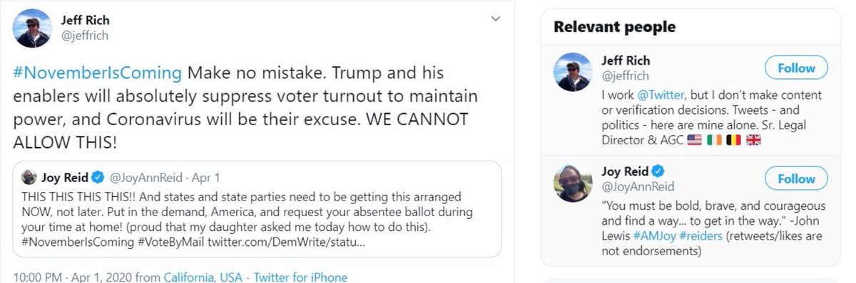 This is one of Twitter's lawyers and legal directors:"We cannot allow this!" - Referring to the 2020 election.