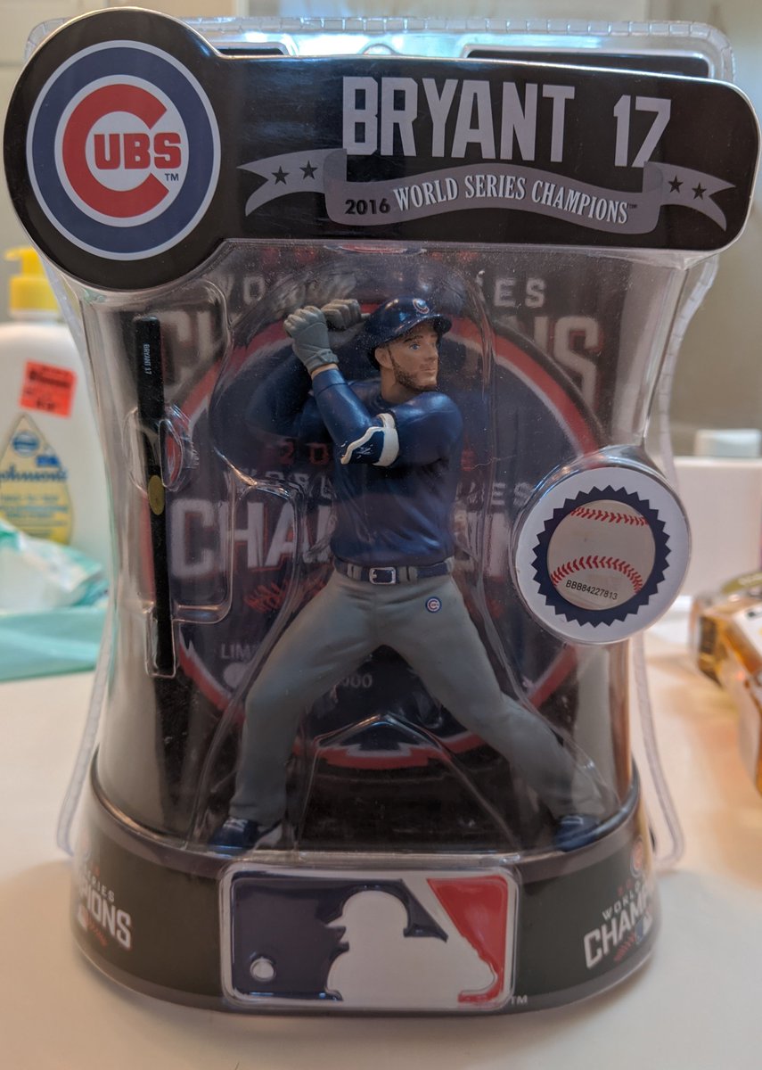 Kris Bryant limited edition figurine never been opened. World series championship seaspm. Numbered 1843/2000. Front and back pics posted below.  @WatchTheBreaks  @crawlyscubs  @Cubs  @NBCSCubs  @thekapman