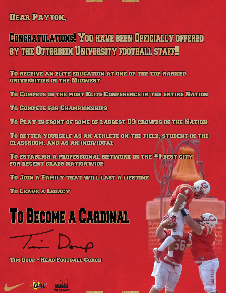 Payton Marling (@marlingpayton) on Twitter photo After a great talk with @CoachCorry7 I am excited to have received my first offer from Otterbein University‼️ <a href="/CoachDoup/">Tim Doup</a> <a href="/maroonknights/">MaroonKnightFootball</a> <a href="/WCCHSFootball/">Wheeling Central Football</a> After a great talk with @CoachCorry7 I am excited to have received my first offer from Otterbein University‼️ <a href="/CoachDoup/">Tim Doup</a> <a href="/maroonknights/">MaroonKnightFootball</a> <a href="/WCCHSFootball/">Wheeling Central Football</a>