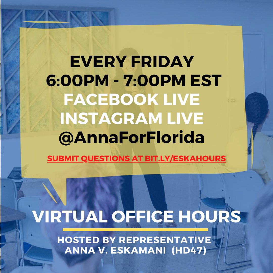 _lcoops's tweet photo. Prepping now for our weekly @AnnaForFlorida town hall, sifting through over 100 submitted questions, ranging from #FloridaUnemployment and #COVID19 to #ReOpenFlorida and #GeorgeFloyd.
Join us at 6:00pm to hear the latest updates, then mark your calendar for next week, too! https://t.co/tzm7CUeRzH