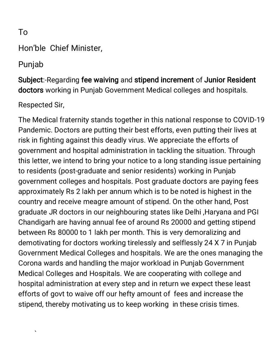 GmcRda's tweet photo. Resident doctors of Punjab govt medical colleges/hospitals want justice. Punjab govt need to end this insensitive attitude towards doctors. Give us justice and dont force doctors to take extreme measures. 

#CoronaWarriors 

#FAIRWORKFAIRWAGE 

#Stipendhike https://t.co/eClKjx0T9x