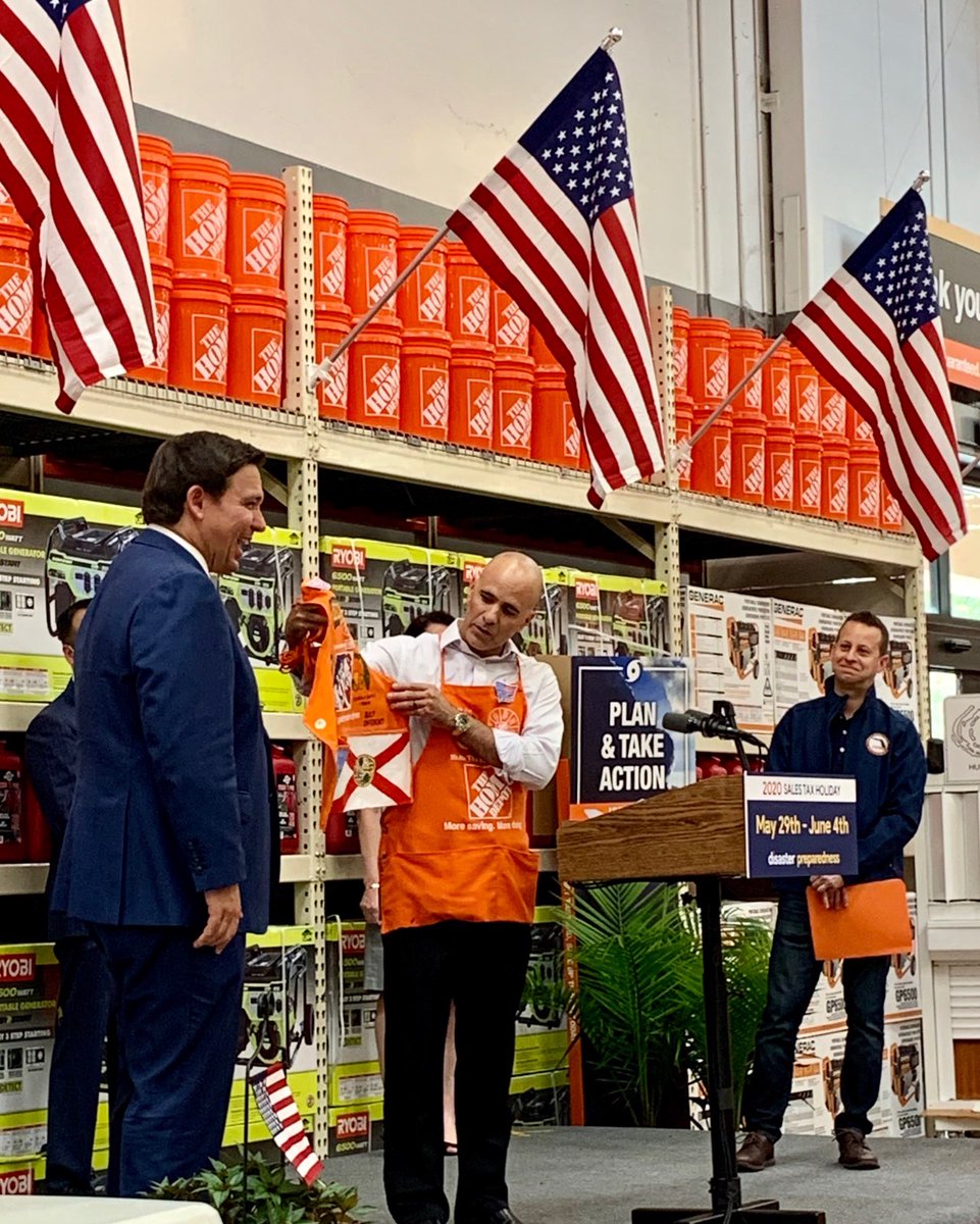 The Home Depot Government Relations (@homedepotgr) on Twitter photo Thank you @JacobRobertsTHD for welcoming <a href="/GovRonDeSantis/">Ron DeSantis</a> and <a href="/FLSERT/">FL Division of Emergency Management</a> Director <a href="/JaredEMoskowitz/">Jared Moskowitz</a> to the Boca Raton store to kick off the hurricane preparedness sales tax holiday! It’s important customers have the essential products they need before bad weather strikes. #HDStrong Thank you @JacobRobertsTHD for welcoming <a href="/GovRonDeSantis/">Ron DeSantis</a> and <a href="/FLSERT/">FL Division of Emergency Management</a> Director <a href="/JaredEMoskowitz/">Jared Moskowitz</a> to the Boca Raton store to kick off the hurricane preparedness sales tax holiday! It’s important customers have the essential products they need before bad weather strikes. #HDStrong