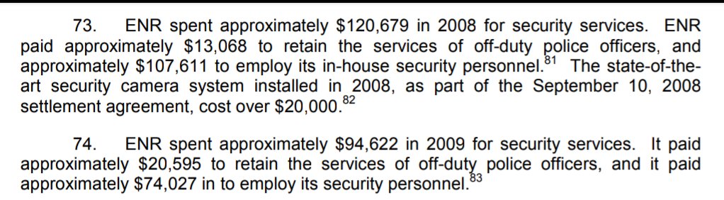This restaurant payed some astronomical numbers to the city for off-duty officers to fill out their security team.A requirement the city put on them to get licensed.