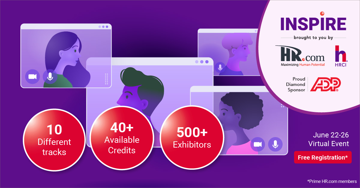 In-person events are canceled, so join us at INSPIRE (June 22-26), a virtual event by <a href="/HRdotcom/">HR.com</a> and HRCI. Earn certification credits in 5 days from your desk! Register now: web.hr.com/7ts99
#InspireHR #Virtual #HRVirtualEvent #HRCICredits  #SHRMCredits