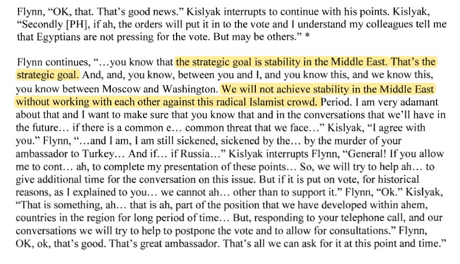 12/23/16 - Flynn relays his goals about the Russia/US relationship.Flynn: "We will not achieve stability in the Middle East without working with each other against this radical Islamist crowd."It was never about collusion.