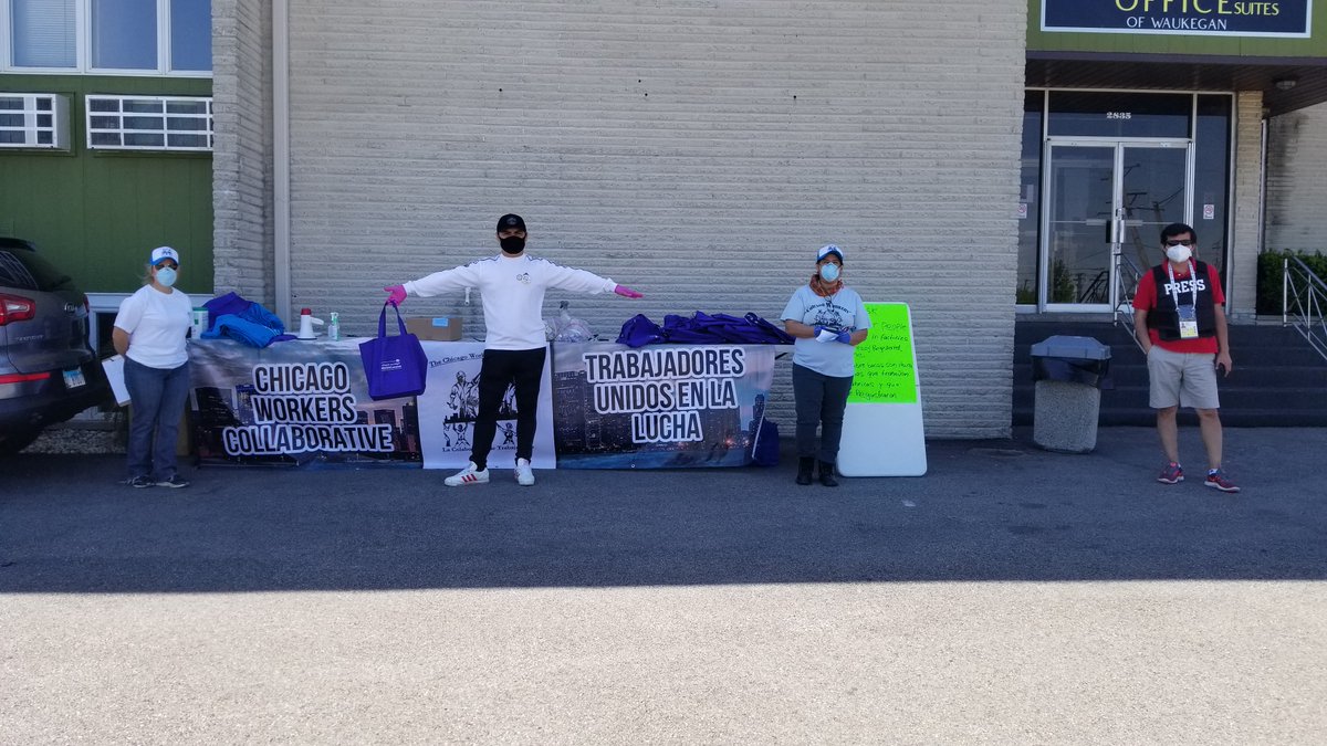 chi_temps's tweet photo. Today, CWC has been giving away KN-95 masks to factory and warehouse workers in Lake County, IL. If this applies to you, send a text to 8475967491. Provide your name, city. Factory name & temp agency's name. Spread info to workers! 2nd disbursement Happening NOW! #protectILtemps https://t.co/hTKPwLcEBO
