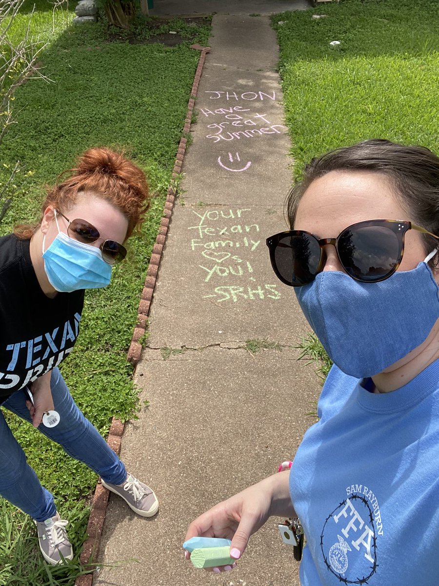 Spent some time this afternoon visiting some student’s houses to leave messages with <a href="/MrsV_SRHS/">Karen Villavicencio</a>! We miss you all and hope you have a great Summer!! <a href="/TexanTagTeam/">Texan Tag Team</a>