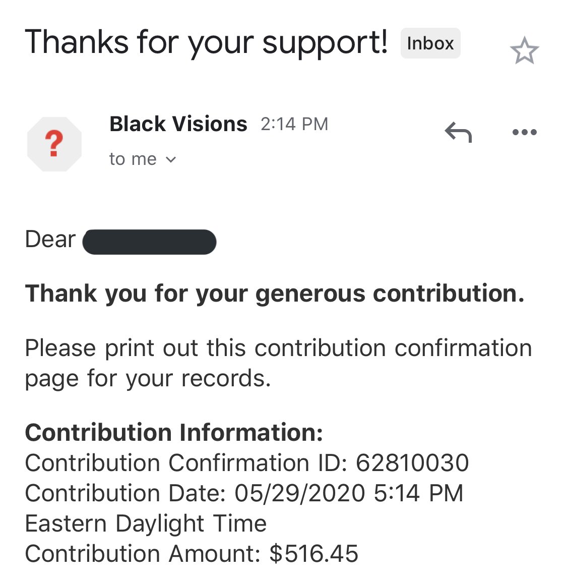 I’m recuperating for a bit, plus I guess I need to put on a shirt for this video call in a minute. In the meantime,  @BlackVisionsMN is another good org to donate to