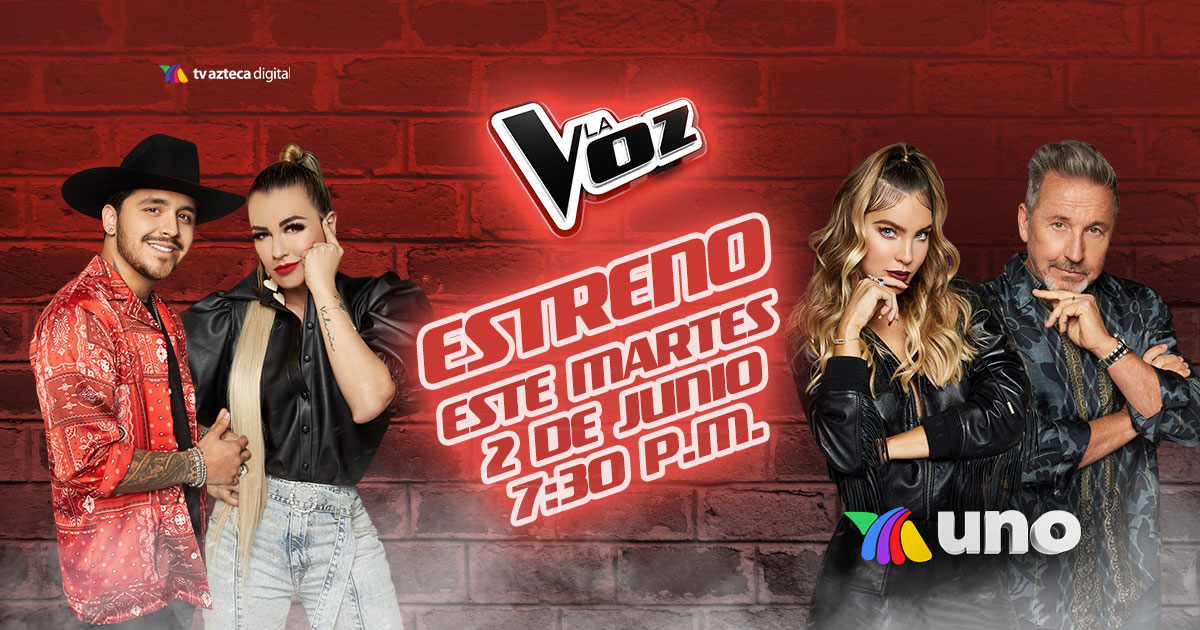 Al fin, ¡el regreso de #LaVoz es un hecho! 🙌🏼😱 No te pierdas este 𝗚𝗥𝗔𝗡 𝗘𝗦𝗧𝗥𝗘𝗡𝗢, ¡tienes una cita con <a href="/elnodal/">Christian Nodal 🇲🇽💚🥷🏻</a>, <a href="/lajosa/">Maria Jose Loyola</a>, <a href="/belindapop/">Belinda</a> y <a href="/montanertwiter/">Ricardo Montaner</a> este 𝗠𝗔𝗥𝗧𝗘𝗦 2 𝗗𝗘 𝗝𝗨𝗡𝗜𝗢, a las 7:30 p.m. por 𝗔𝘇𝘁𝗲𝗰𝗮 𝗨𝗡𝗢!