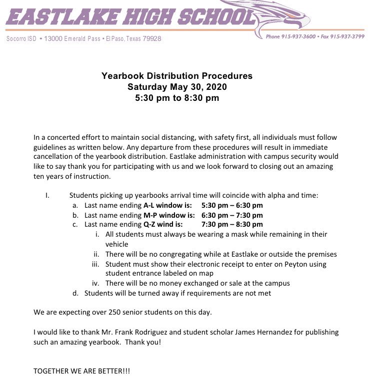 Eastlake HS Yearbook tweet media