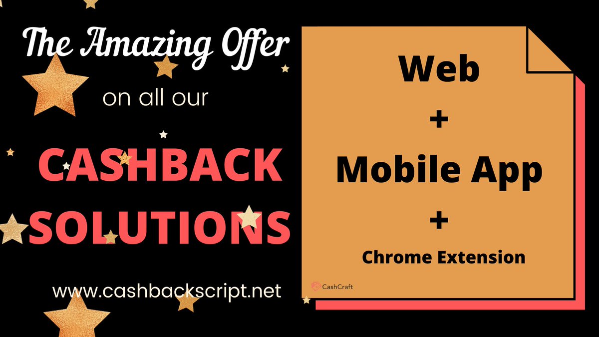 cashcraft_offl's tweet image. The Amazing Offer on all our #CashbackSolutions
Up to 50 % OFF 
***Get Web + Mobile App + Chrom Extension ***
3000$ Only!!!
***The Offer will be closing in 2 days***
Grab it Now &amp;gt;&amp;gt; buff.ly/34gCzrf

#offer #deals #CashbackScirpt #AffiliateMarketing #makemoney #Brazil #UAE