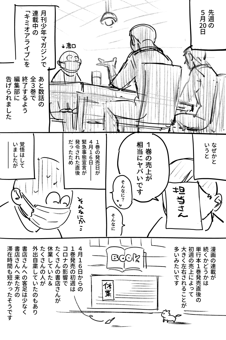 漫画 単行本1巻を出した新人漫画家がコロナの影響で連載終了を告げられた話 を応援する人達 当該作品も公開 Togetter 漫画 単行本1巻を出した新人漫画家がコロナの影響で連載終了を告げられた話 を応援する人達 当該作品も公開 Togetter