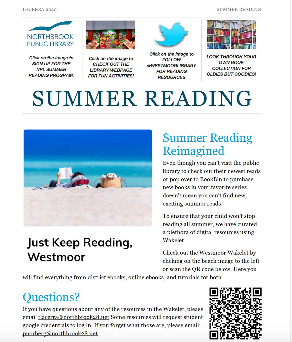 Looking for resources to keep you and your kids reading over the summer? Check out <a href="/Westmoorlibrary/">Westmoor Library</a>'s summer reading flyer! Digital resources at your fingertips! #28empowers