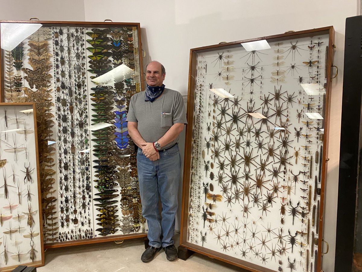 grace_andrews11's tweet photo. This sweet man is so proud of his personal collection of specimen, it was so extensive and impressive. He was so over joyed to be sharing it with us and we were enthralled to listen and see. Sharing happiness is cool! Just look how proud he is🥺 https://t.co/TMcQZchGnS