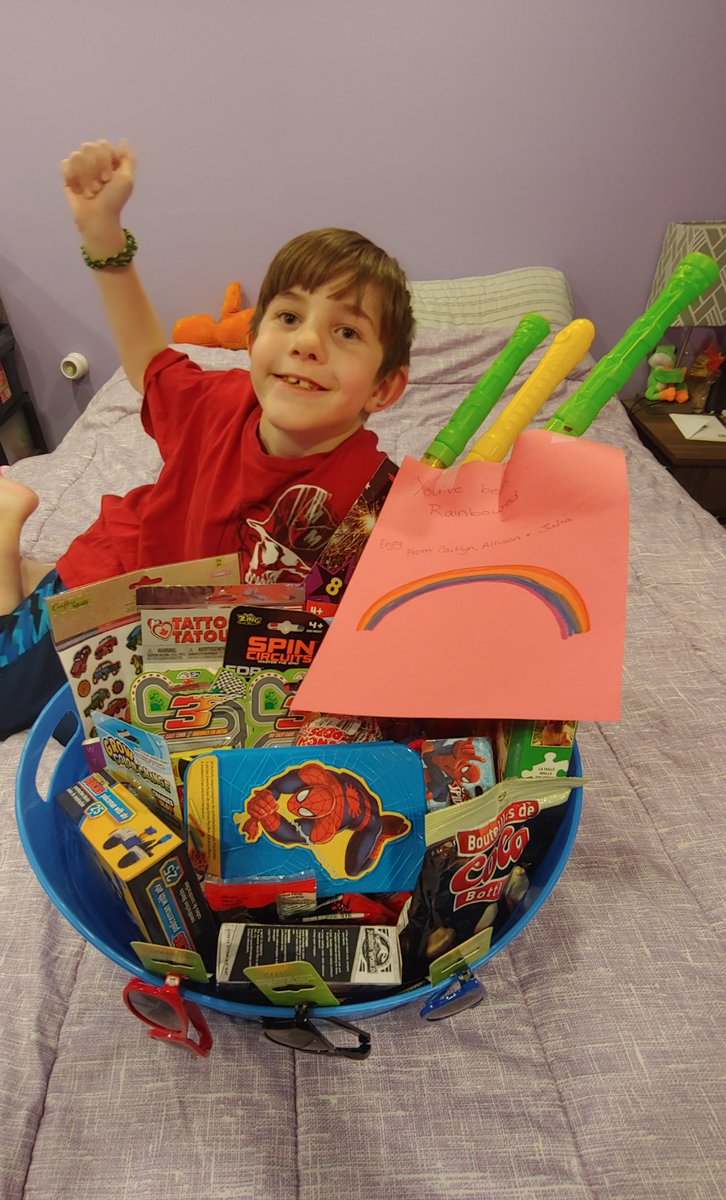 Westley was "rainbow'd" the other day!! Just like the wine ninja's, but just for kids! It was so fun sending out our rainbow gift last week too! He was a happy kid, haven't seen that in awhile 💙💙