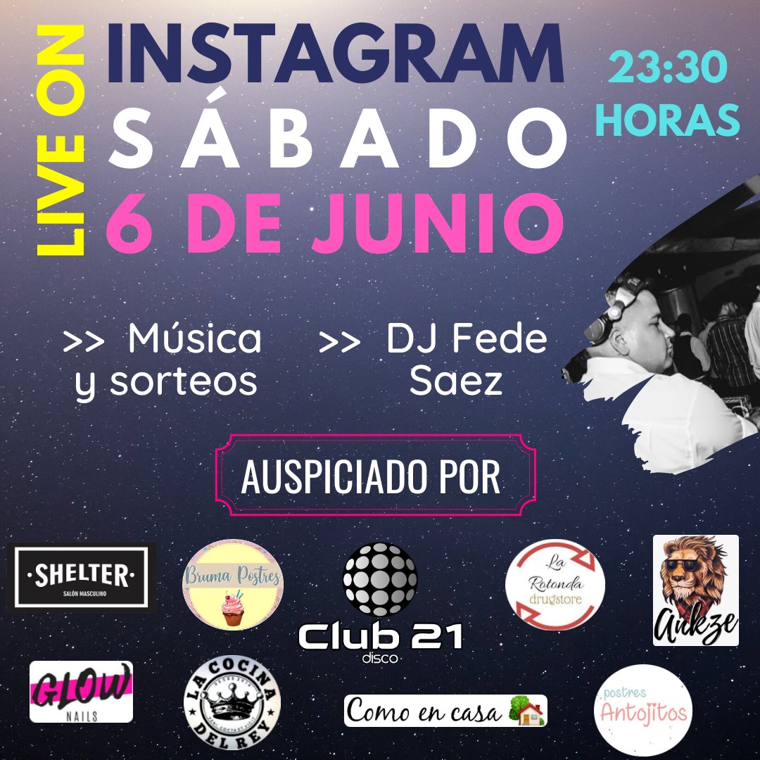 Sábado 6 de junio !! Live on Instagram 💣 entra a nuestro Instagram 👉 <a href="/club21ramirez/">Club 21</a> y enterate de todos los sorteos que tenemos para vos!