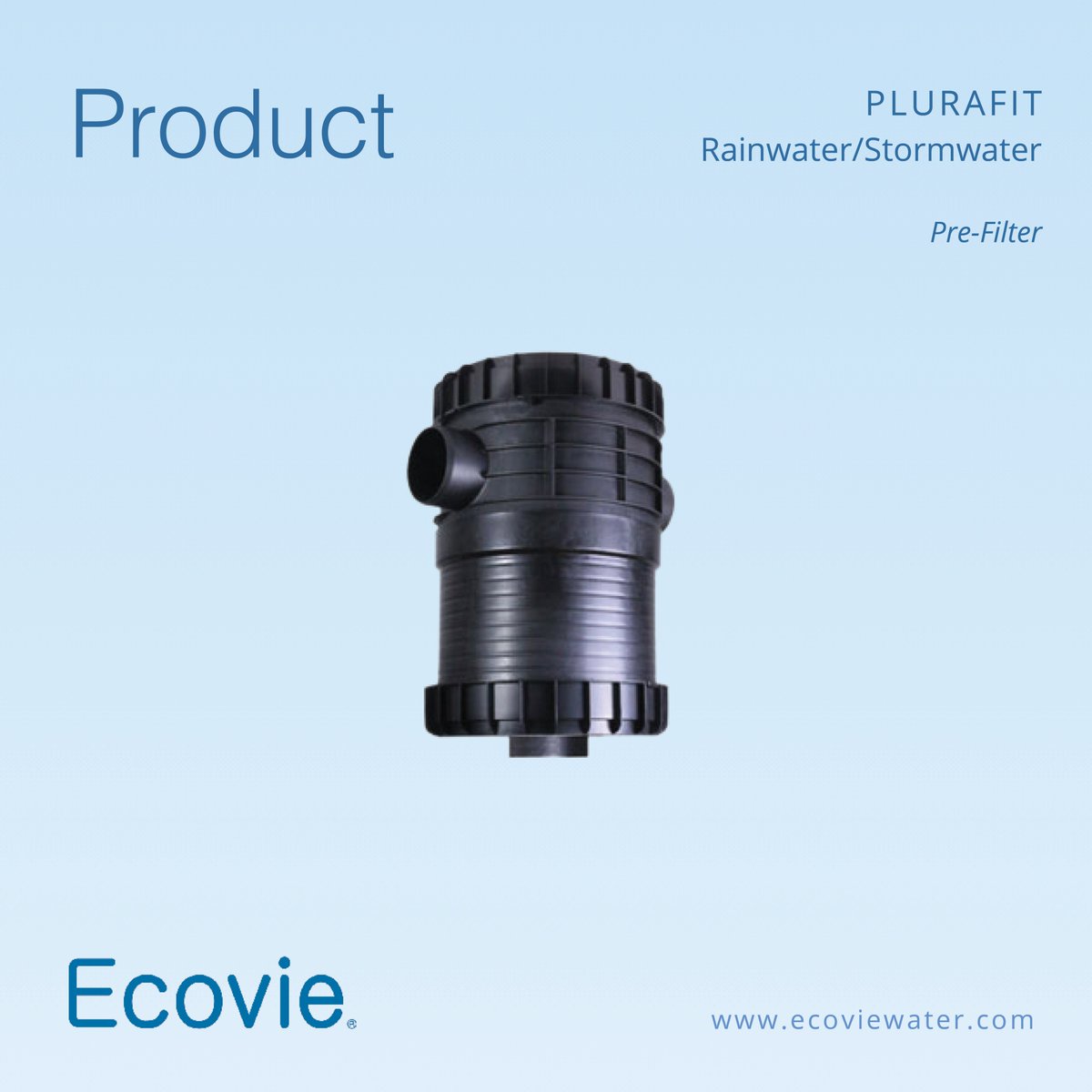 ECOVIE's tweet image. This pre-filter is for #residential use, an essential to any #rainwatercollection system. The PLURAFIT Pre-filter is a versatile and affordable solution for filtering captured rainwater and stormwater.  ecoviewater.com #rainwaterharvesting #watersystem #stormwater