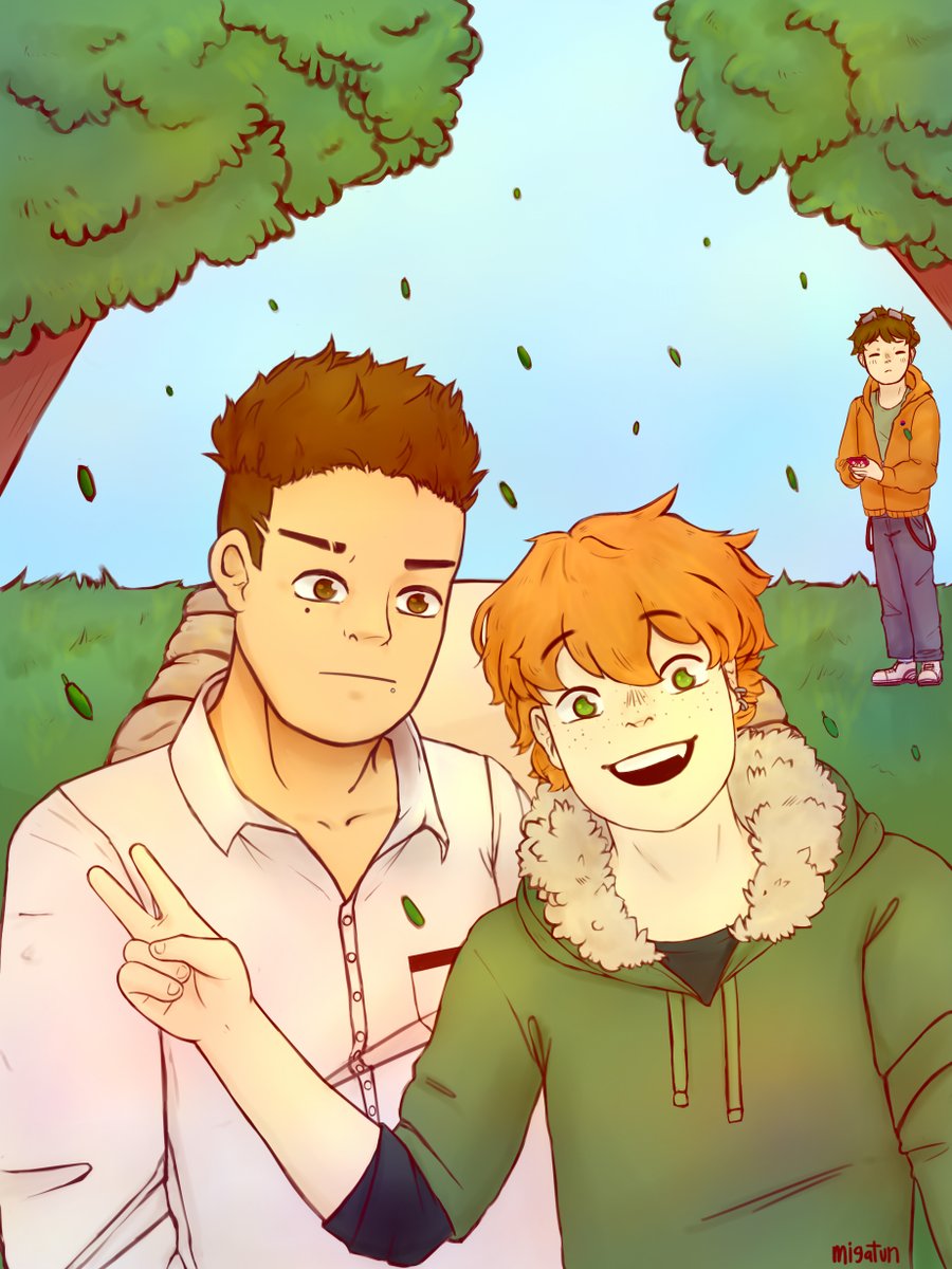 migatun's tweet image. pUESSS hice un dibujo de los niños de @Peachi_Draws, salió rarísimo, perdÓn. El punto es que se estan tomando una selfie juntos uwu
Puse a Jacques porque él siempre está rondando por los parques xddd
#TwitterLockApp