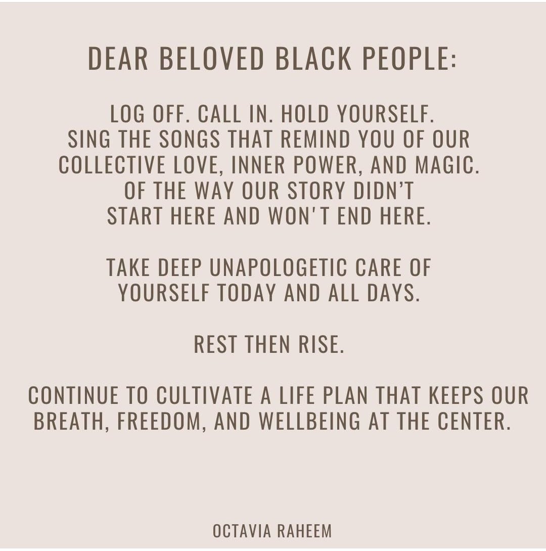 Check out these Black Lives Matter meditations https://twitter.com/DepressedWBlack/status/1266083696983052294?s=19