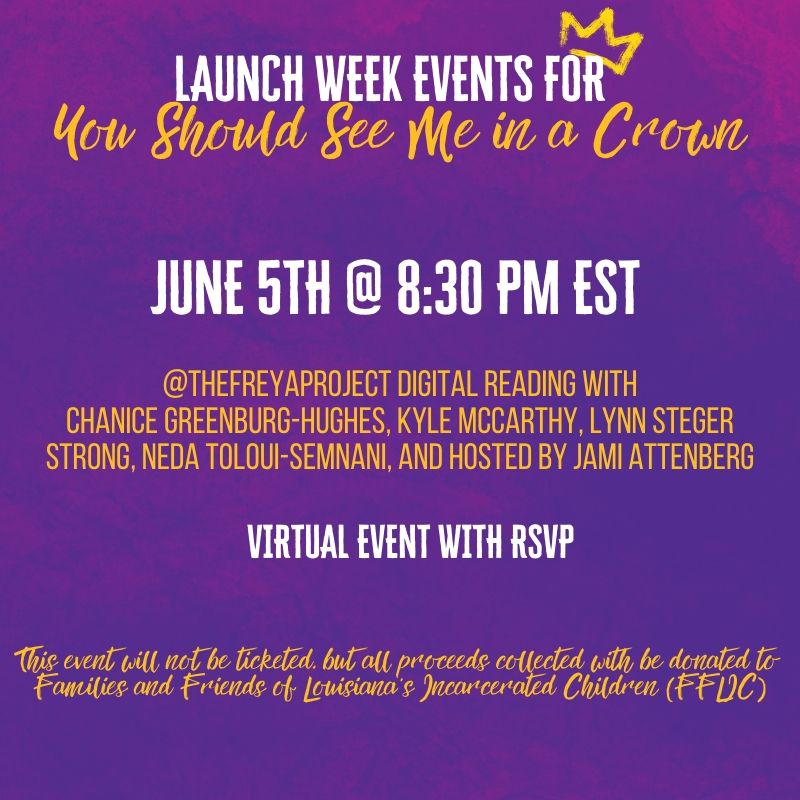 byleahjohnson's tweet image. On Friday, I'll be participating in a digital reading with @TheFreyaProject hosted by @jamiattenberg. All donations from this event benefit @fflicla, an organization that supports Lousiana youth that have been targeted by the juvenile justice system: freyaproject.com/events/a-time-…