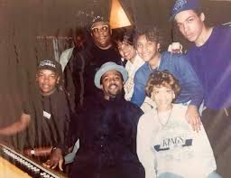 Mike showed up with friends at the Anaheim Celebrity Theatre to speak with NWA and ask Dr. Dre to produce the single. Above the Law & JJ FAD, also signed to Ruthless agreed to join the track. Credit: Ben Westhoff/ Original Gangstas (2017)