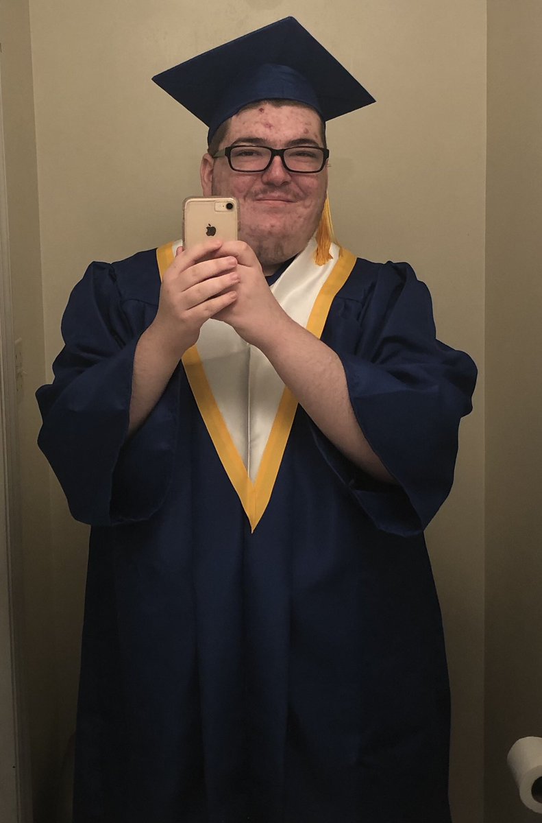 Probably gonna get laughed at for posting and looking like this, but tomorrow is graduation and I tried out my cap and gown today