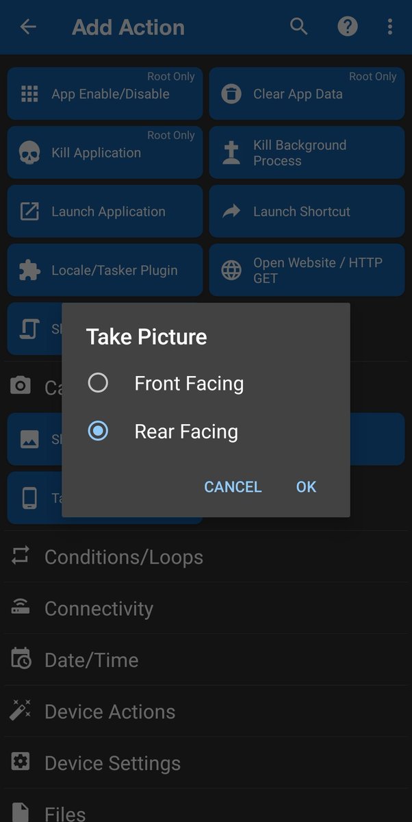 add your actions. the names are pretty black and white, i would use op& #39;s tweet as a baseline for what to add. it wont let you take videos though