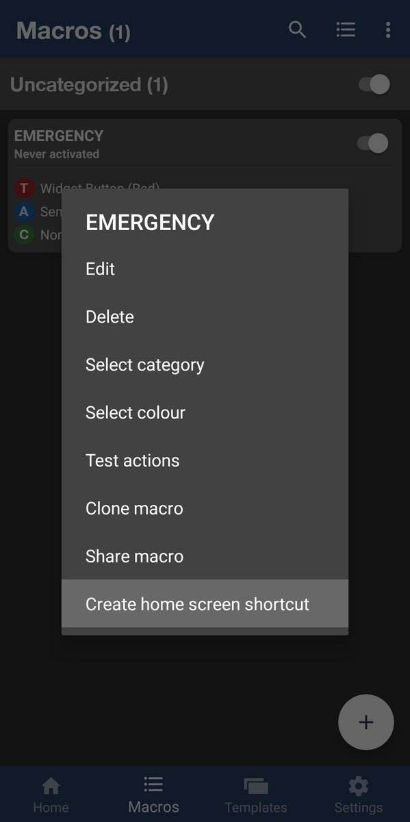 once u have ur macro, click on marcos. long press on your macro (like how 3d touch on apple) and click home screen short cut**these scs are from 2 separate tests, mind the names**