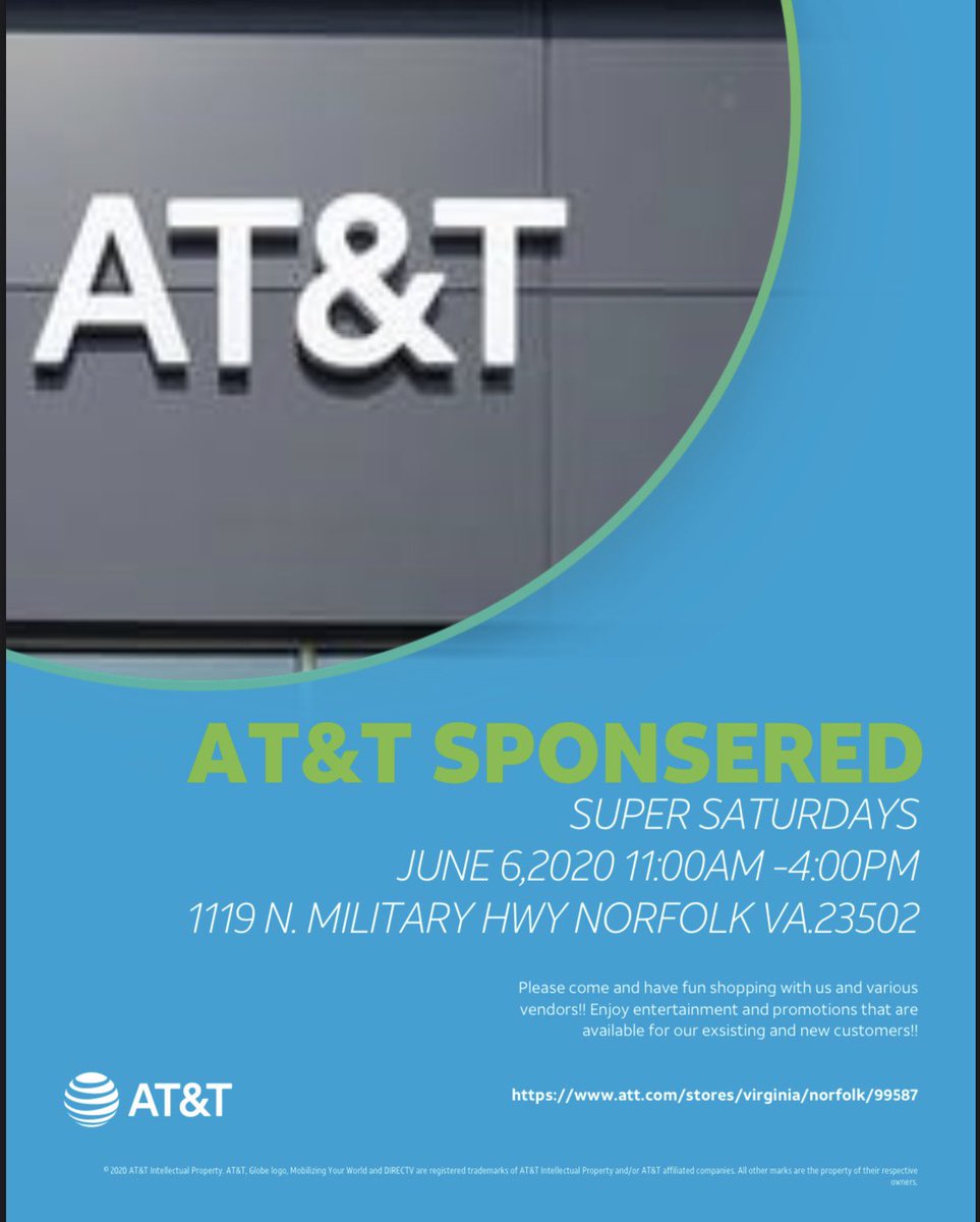 Come check us out for super Saturday on June 6 at 1119 n military highway, Norfolk Va. #attemployee #7cityslayers #dawgpound <a href="/cjay0908/">Charmaine Johnson</a> @tdaniels96 <a href="/GeorgeYearling/">SMOKE N’ ROLL BBQ</a> <a href="/Nelson_TriggaT/">Trashun Nelson</a> <a href="/DaleB1/">Dale S. Brown</a> <a href="/MrCjJones757/">CJ Jones</a> <a href="/michaelmillatt/">Michael Milliken</a>