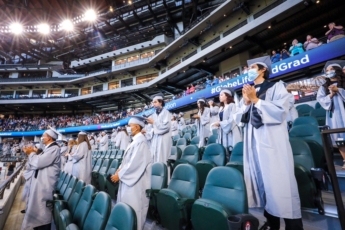 GlobeLifeField's tweet photo. Congratulations, Class of 2020. Today’s Graduation Ceremony was the first public event held at Globe Life Field. https://t.co/aZuNrVE1gW