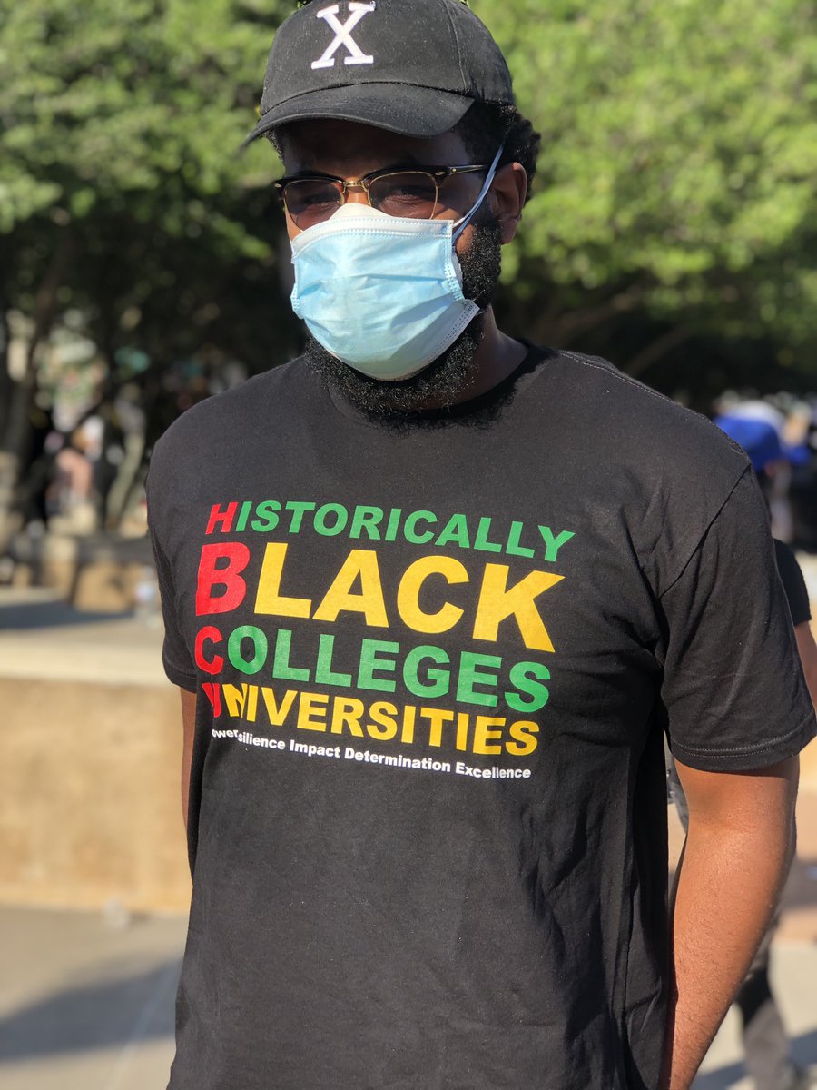 Paris Moore, 29, lives in Fort Worth but came to Dallas because “at some point enough is enough...you can’t stay home.”“The system around us has been used against us since the formation of America.”