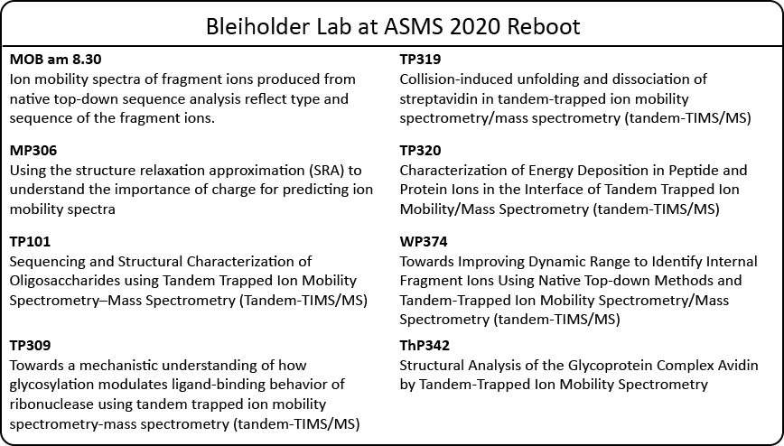 contributing 1 talk and 7 posters on #tandemTIMS to the #ASMS2020 Reboot