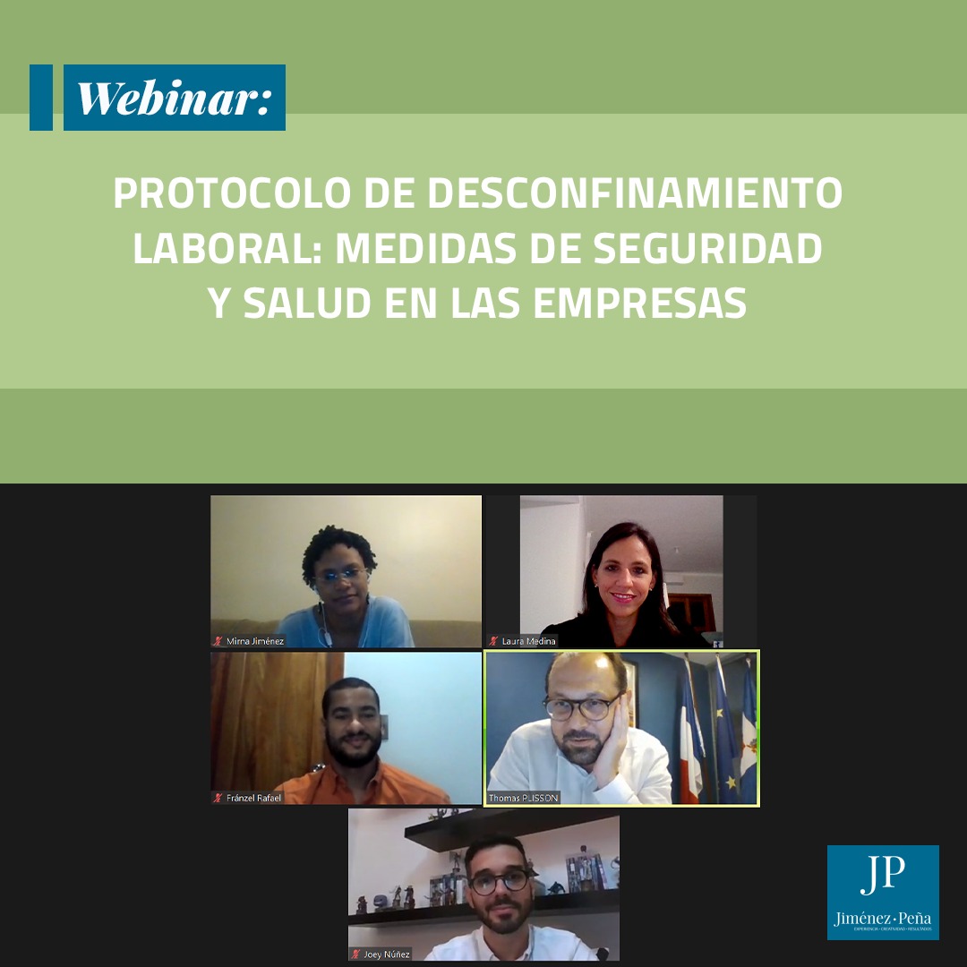 jpadvisors_do's tweet photo. Nuestra asociada #LauraMedina en su participación como moderadora del seminario virtual “Protocolo de desconfinamiento laboral: medidas de seguridad y salud en las empresas". Agradecemos a la #ADDEF y a la @CCIFD por la invitación. #JPadvisors #JP #EquipoJP #JuntosPodemos https://t.co/TPOLpiN5v3