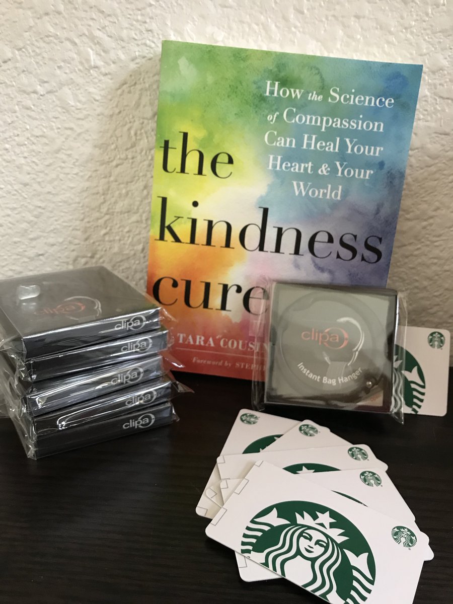 theClipa's tweet photo. New #Contest: tell us what #kindness you've received or given  then RT &amp; follow for a chance to #win this book, a Starbucks card &amp; a black Clipa bag hanger! Open to US residents; #giveaway away ends 6/5; winner announced 6/6. Five US runner-ups get a Clipa + a Starbucks card! https://t.co/tjlASLPlbB