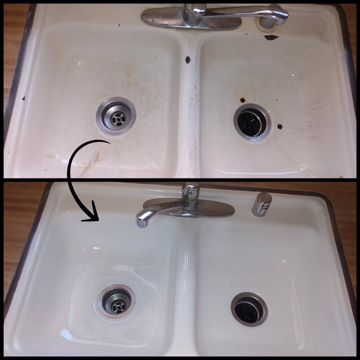 Before & after! 😉

#A1ReglazingInc #LikeNew #Kitchen #Sink #Reglazing #Refinishing #LosAngeles #DoubleSink #Backsplash #Counter