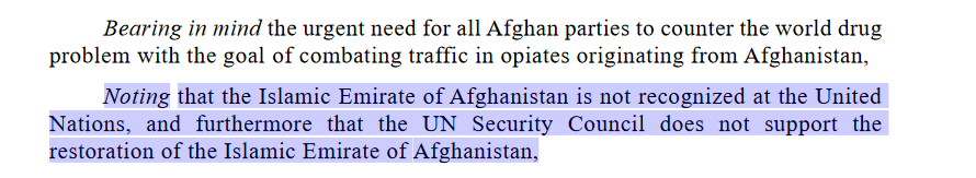 12: EU, relying on UNSC resolution 2513, makes it very clear to Taliban that the restoration of the Islamic Emirate is a 'redline' for the international community as highlighted in this resolution.
