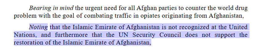 12: EU, relying on UNSC resolution 2513, makes it very clear to Taliban that the restoration of the Islamic Emirate is a & #39;redline& #39; for the international community as highlighted in this resolution.