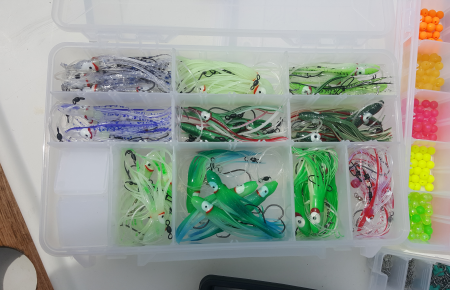 gngfishing's tweet photo. Spent the day rigging up 50 Hoochies. Should be good for a week. Now taking bookings for June 8,2020 and beyond. Lots of room in July, August and September still. Book Now On Our Website!! #gng https://t.co/PABpjdU0z2