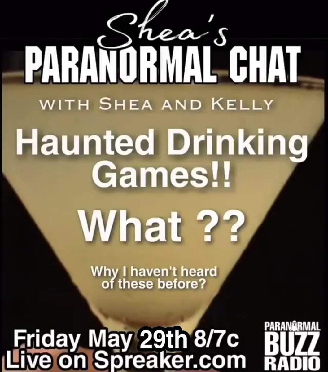 Come and join us LIVE now.  We are talking paranormal, paranormal drinking games and so much more.  Gonna be a good time!!

spreaker.com/user/paranorma…