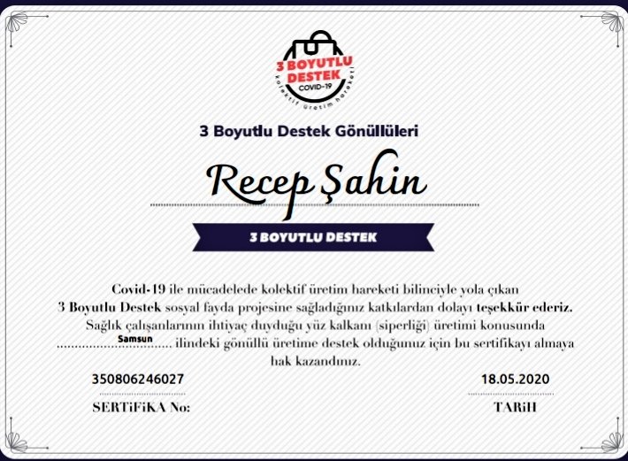 Malzeme ve ekipman destekleri için Sn. Dilek EMİNOĞLU'na ve tüm Bilnet Okulları Samsun Kampüsü ailesine teşekkür ederim. 
<a href="/dilekeminoglu1/">Dilek Eminoğlu</a>