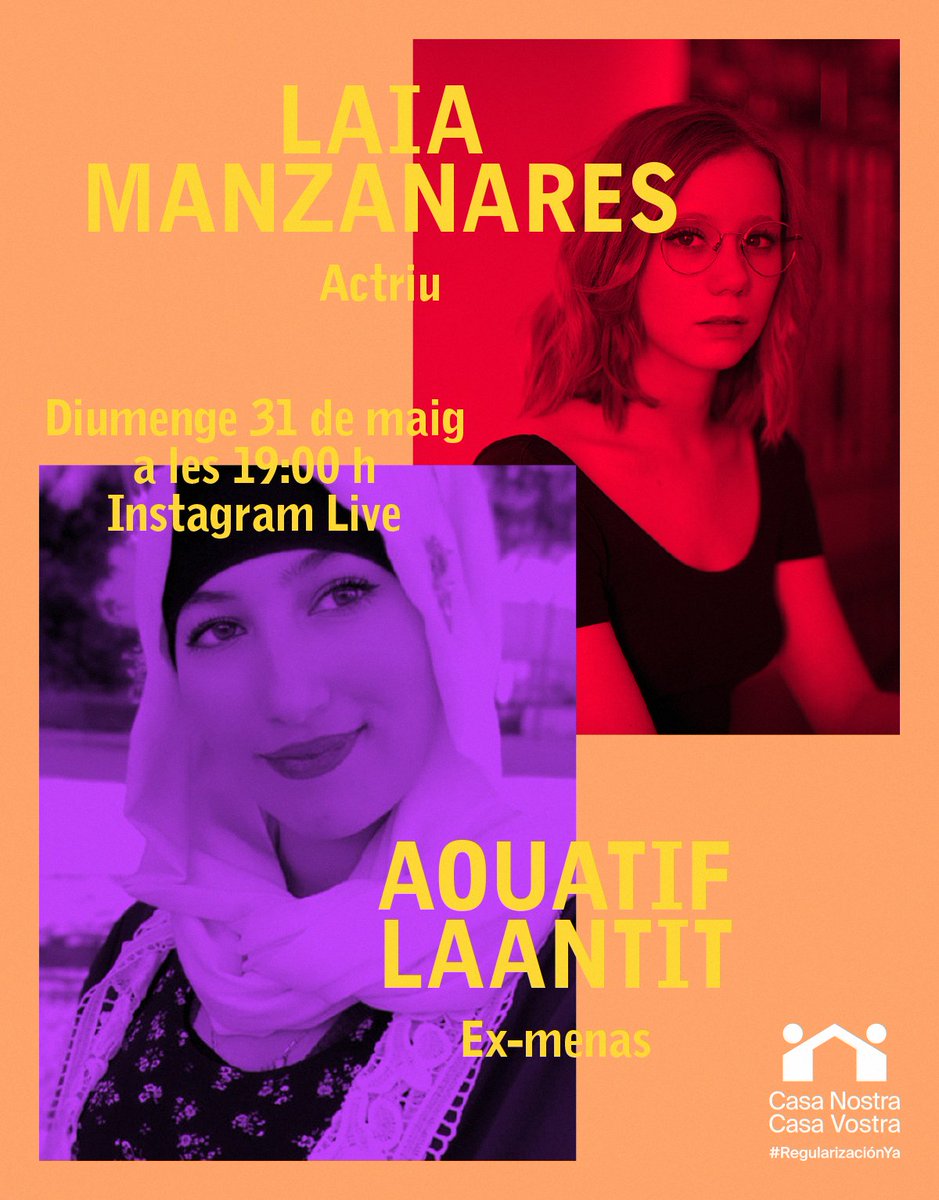 Aquest diumenge acabem el cicle d'Instagram Lives amb dues converses molt especials:

▶️ A les 18:00, <a href="/agusmoralespuga/">Agus Morales</a> + Ousmane Diouf

▶️ A les 19:00, @LaiaManzanares + <a href="/exmenas/">exmenas</a>  

📲 instagram.com/volemacollir
