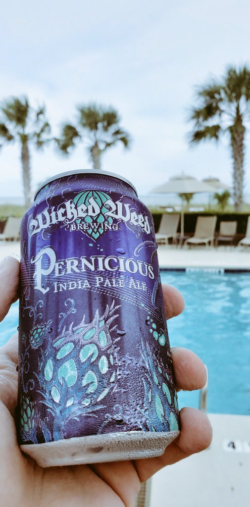 TheEngibeer's tweet photo. Pool bar has this one. Oh boy, I think Pernicious is the perfect word @wickedweedbeer #maybeer 142 #hiltonhead https://t.co/buiYIXPxNL