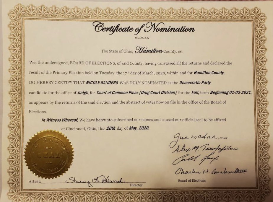 judgensanders's tweet photo. Did you know Nicole means “Victory for the People”? Well.....We can finally officially announce a Victory for the people in Hamilton County. Nicole Sanders is your Democratic Candidate for Drug Court Judge!!!! #NicoleSandersforJudge #JusticeNotPolitics https://t.co/JFCVOeXzgQ