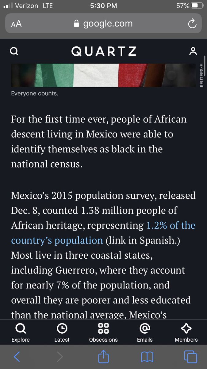 It was only 5 years ago that Mexico included a spot for Latinos of African descent because of the culture of mestizaje that the country was built off of