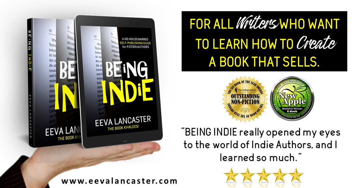 KenFry10's tweet photo. Read BEING INDIE by @eevalancaster 
SOLO MEDALIST WINNER - #Writing &amp; #Publishing
2018 @NewAppleAwards 
⭐️⭐️⭐️⭐️⭐️  
"Valuable Book for Self Publishing #Authors."
♨ https://t.co/0xbz4gmch5 

#IARTG #writerslife 
#writingcommunity
#Bookboost 
#publishing #BookBangs https://t.co/EDmImppgYT