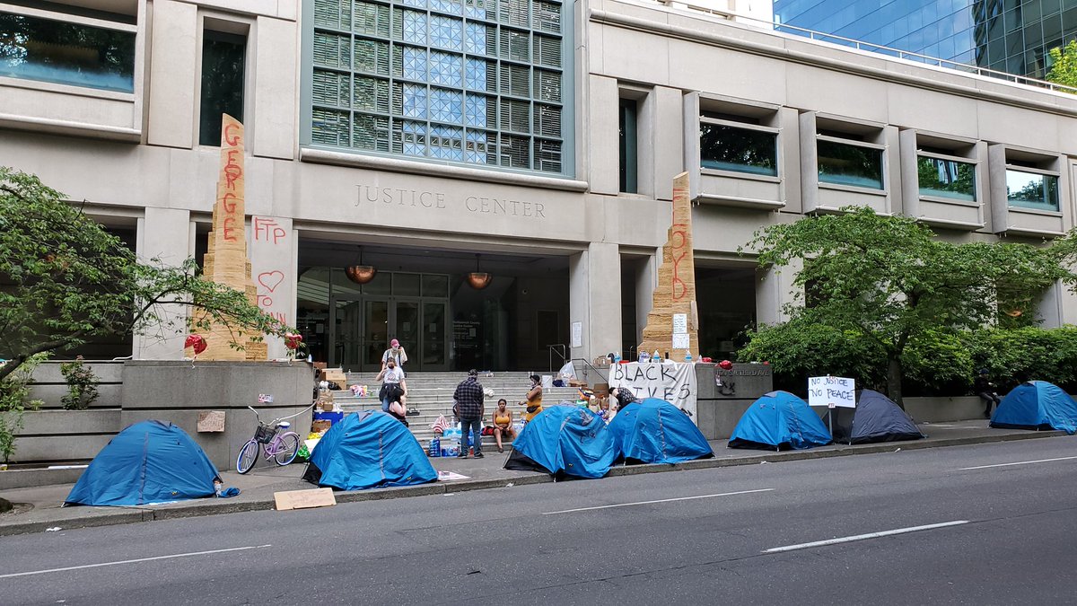 Compared to how shit is popping off everywhere else, Portland is relatively quiet. This may have something to do with the fact that cops are staying the hell away from this demonstration.Guess we will see how long that lasts.