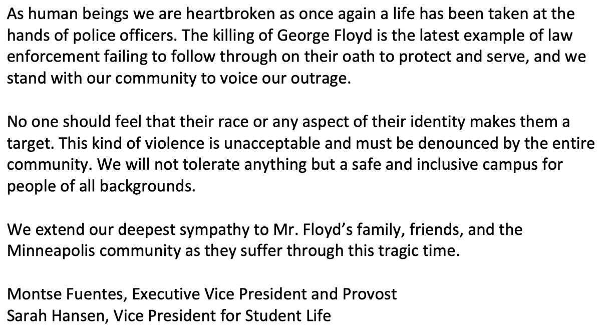 uiowa's tweet photo. A message from Montse Fuentes, Executive Vice President and Provost, and Sarah Hansen, Vice President for Student Life: https://t.co/BbuAYHGv7C
