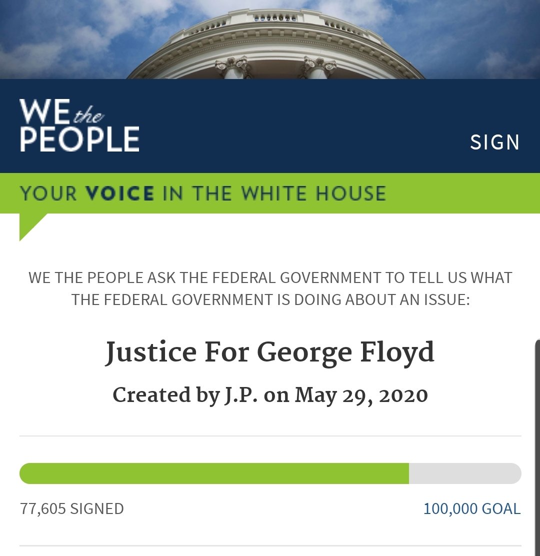 howoozidan's tweet photo. please sign this petition. it's almost as its goal and gathering 100k signatures in 30 days gets an official update from the white house. https://t.co/jE9ohw6Su5 https://t.co/i53y6etzQv